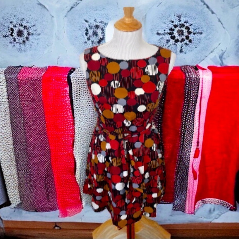 Anne Klein Dress Polka Dots Size 10 Sleeveless